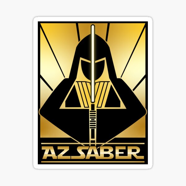 Az Saber Logo Gold Sticker For Sale By Azsabershop Redbubble