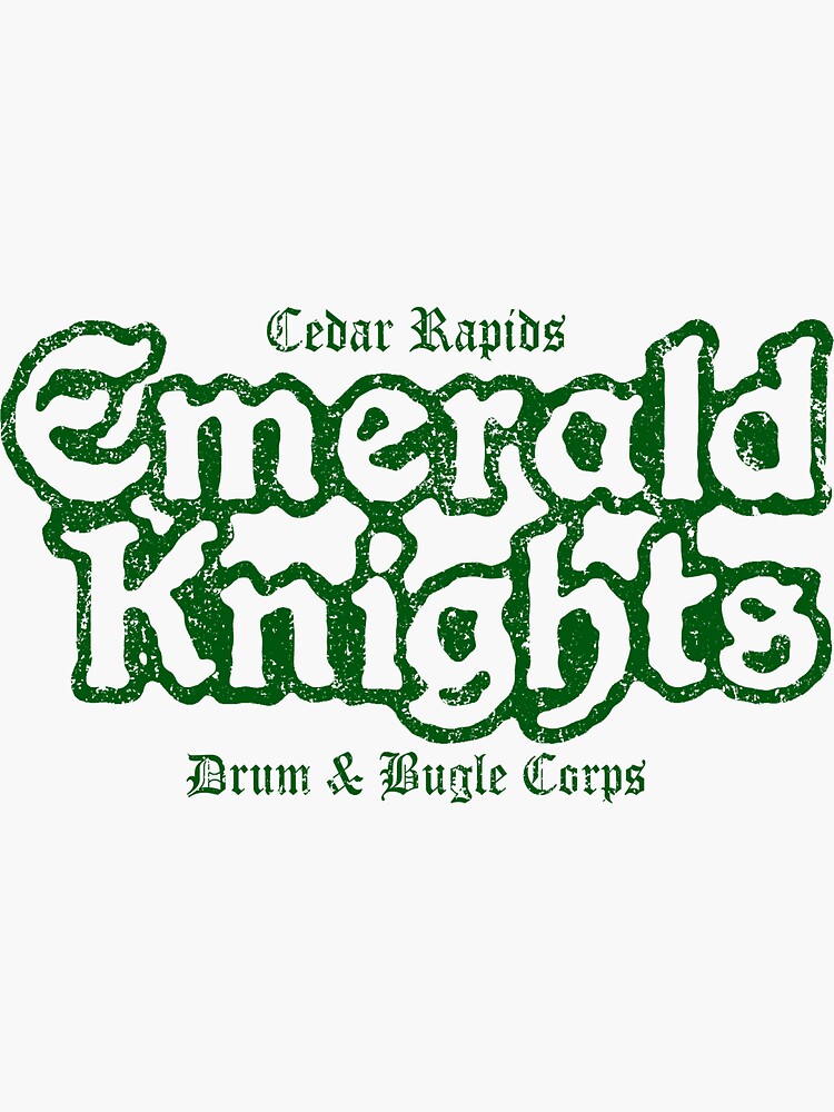 "Distressed Emerald Knights Drum & Bugle Corps" Sticker for Sale by