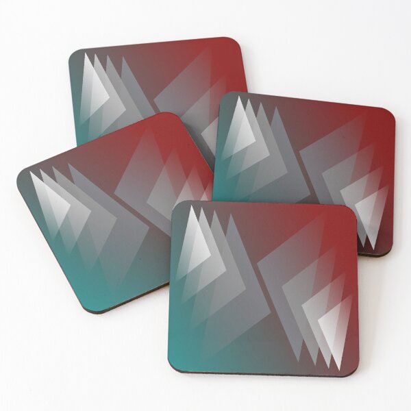 Item preview, Gray triangles on teal burgundy designed and sold by feiermar.