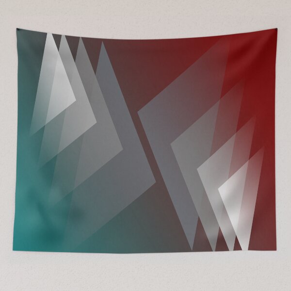 Item preview, Gray triangles on teal burgundy designed and sold by feiermar.