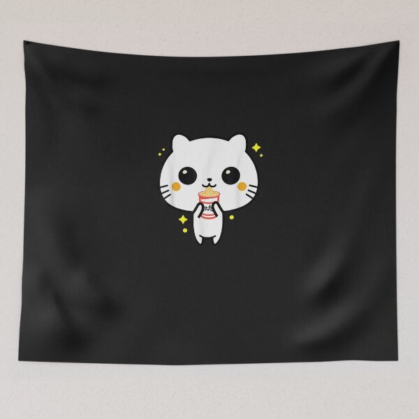 Item preview, Kawaii Kitten Eating Ramen Noodles Anime designed and sold by cajanhv.