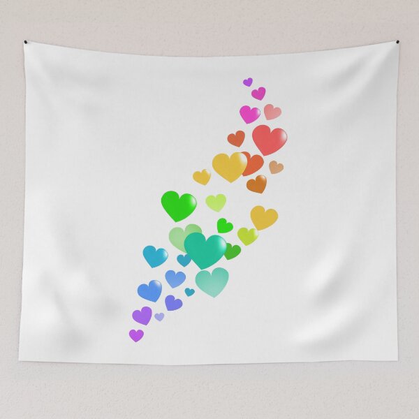 Item preview, Rainbow Heart Bubbles Raining Down for Pride Love designed and sold by MunsyArt.