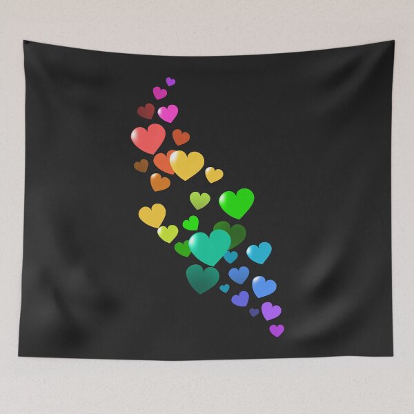 Item preview, Rainbow Heart Bubbles Raining Down for Pride Love designed and sold by MunsyArt.