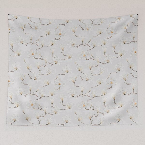 Item preview, Delicate White Magnolia Branches on Beige designed and sold by SydneyPapierCo.