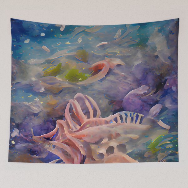 Item preview, Arte submarino del sueño de la acuarela del océano designed and sold by Holisticfox.