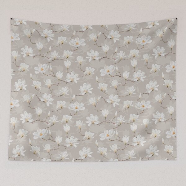 Item preview, Delicate White Magnolia Branches on Beige designed and sold by SydneyPapierCo.