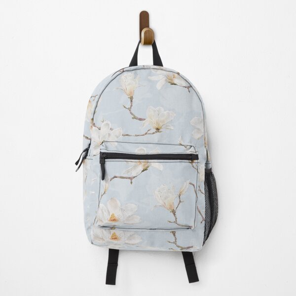 Item preview, Delicate White Magnolia Branches on Pastel Blue designed and sold by SydneyPapierCo.