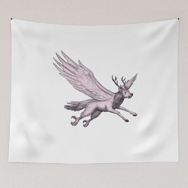 Item preview, Peryton Flying Side Tattoo designed and sold by patrimonio.
