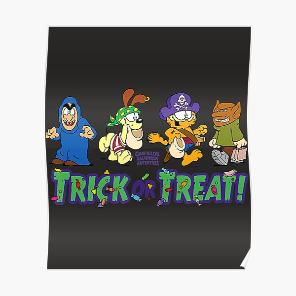 "Garfield Trick or Treat" Poster for Sale by stoltssdoiad Redbubble