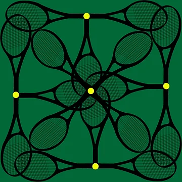 Artwork thumbnail, Tennis Racket Square Pattern by JoanNinjaHen