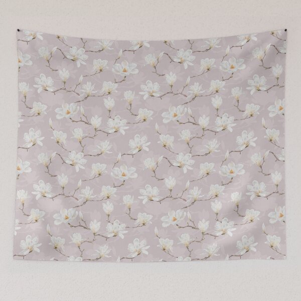Item preview, Delicate White Magnolia Branches on Dusty Pink designed and sold by SydneyPapierCo.