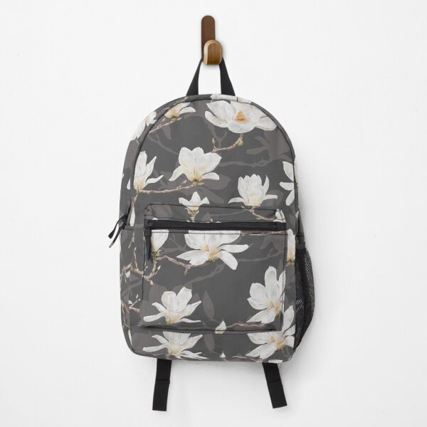Item preview, Delicate White Magnolia Branches on Dark Grey designed and sold by SydneyPapierCo.