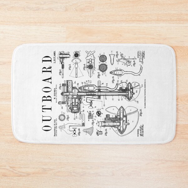 Item preview, Fishing Boat Outboard Marine Motor Vintage Patent Print designed and sold by GrandeDuc.