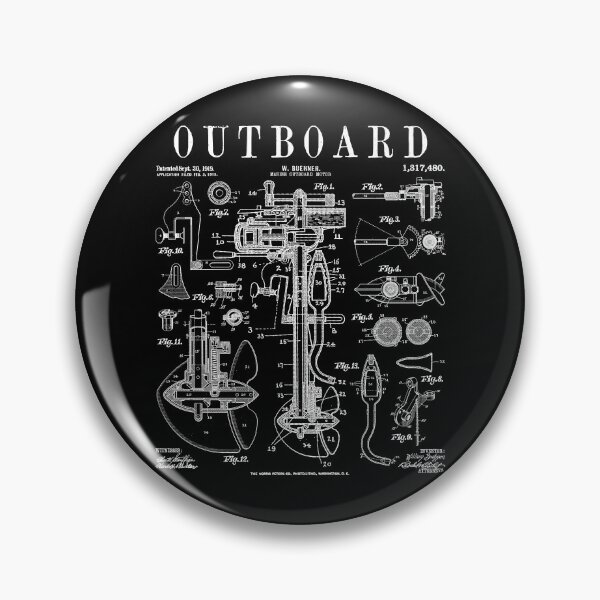 Item preview, Fishing Boat Outboard Marine Motor Vintage Patent Print designed and sold by GrandeDuc.