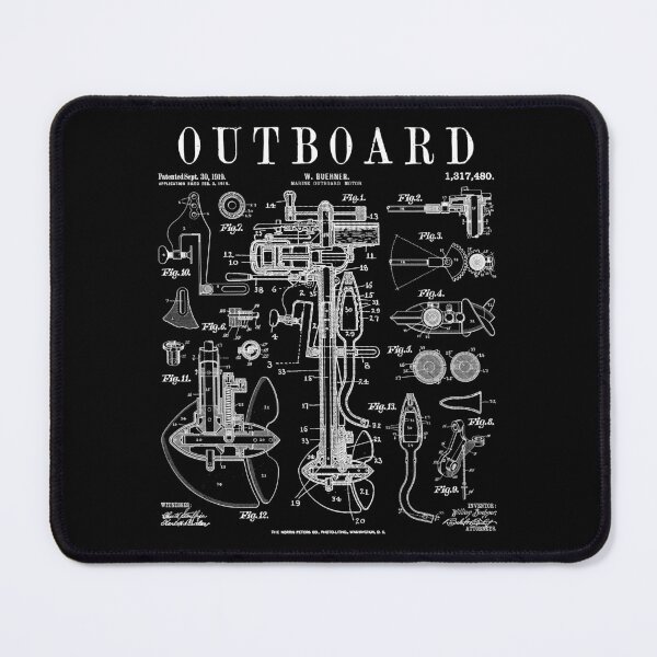 Item preview, Fishing Boat Outboard Marine Motor Vintage Patent Print designed and sold by GrandeDuc.