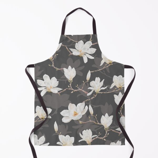 Item preview, Delicate White Magnolia Branches on Dark Grey designed and sold by SydneyPapierCo.