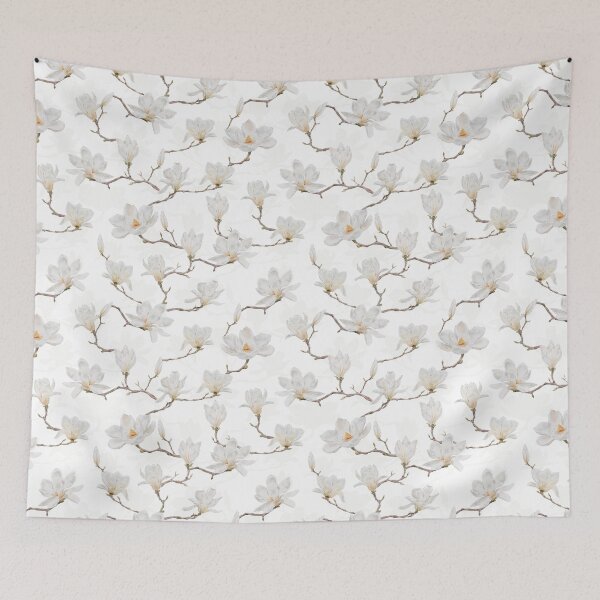 Item preview, Delicate White Magnolia Branches on Ivory designed and sold by SydneyPapierCo.