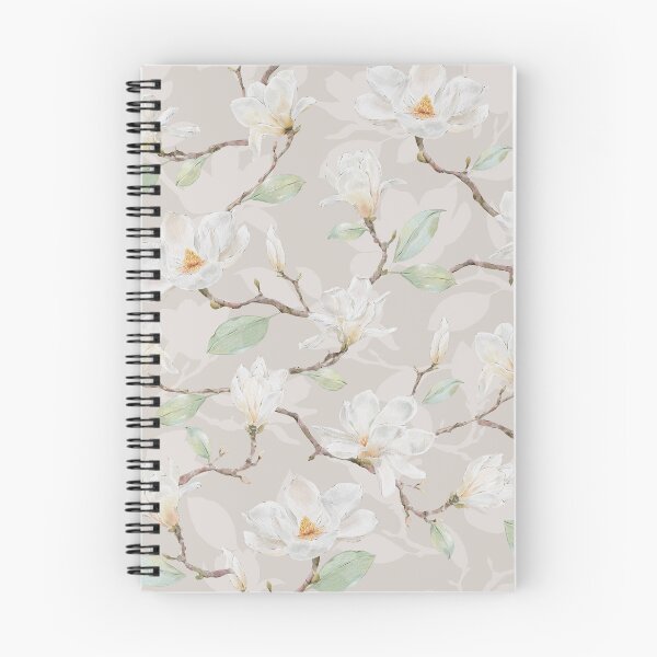Item preview, Delicate White Magnolia Leafy Branches on Blush Beige designed and sold by SydneyPapierCo.