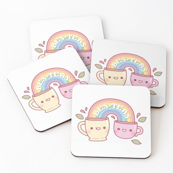 Item preview, Cute Teacups Bes Teas Besties Pun Rainbow designed and sold by rustydoodle.