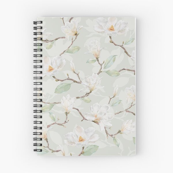Item preview, Delicate White Magnolia Leafy Branches on Light Green designed and sold by SydneyPapierCo.