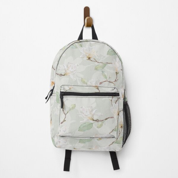 Item preview, Delicate White Magnolia Leafy Branches on Light Green designed and sold by SydneyPapierCo.