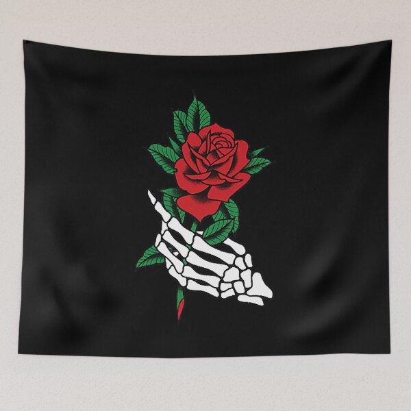 Item preview, White Skeleton Hand Holding A Red Rose Tattoo Graphic designed and sold by GardNewerd.
