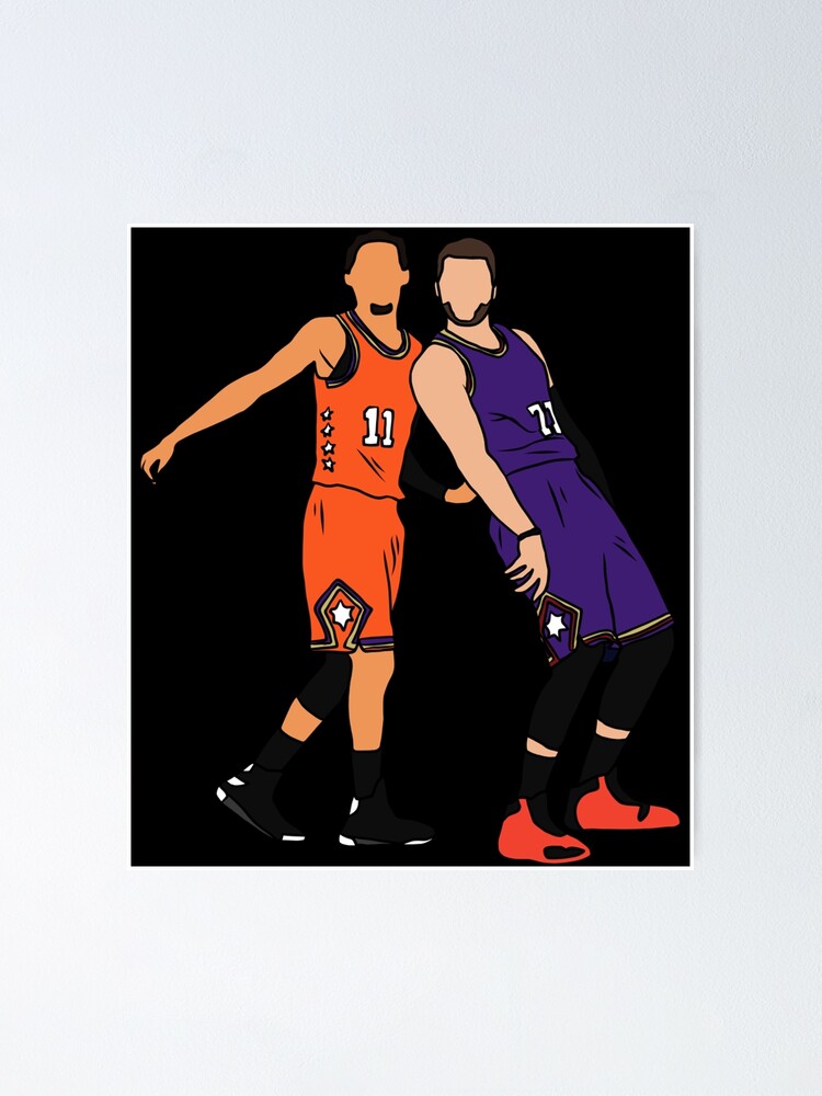 Trae Young And Luka Doncic Half Court Shot Sticker Poster for Sale by