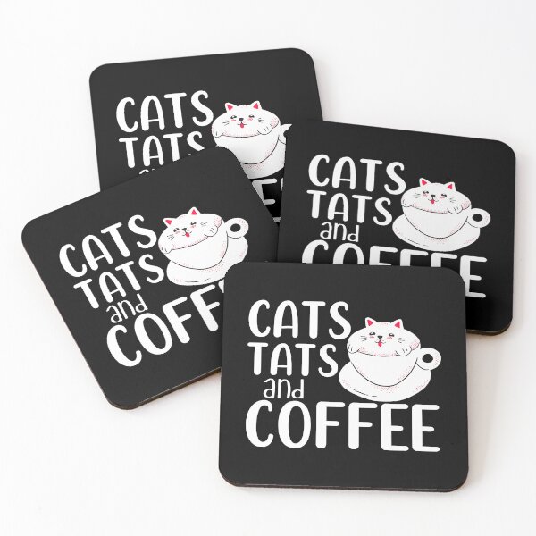 Item preview, Cats Tats And Coffee Cat Owner Coffee Lover Tattoo Art designed and sold by GardNewerd.