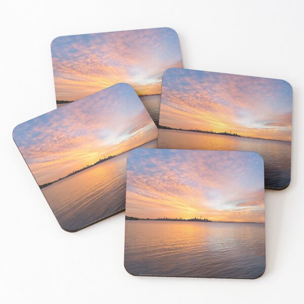Item preview, Mirrored Cloudscape - Spectacular Sunrise Skies Behind Toronto Skyline designed and sold by Georgia Mizuleva.