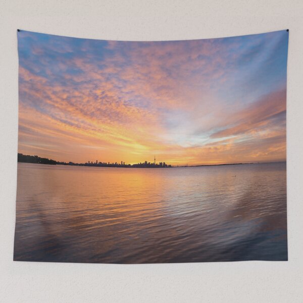 Item preview, Mirrored Cloudscape - Spectacular Sunrise Skies Behind Toronto Skyline designed and sold by Georgia Mizuleva.