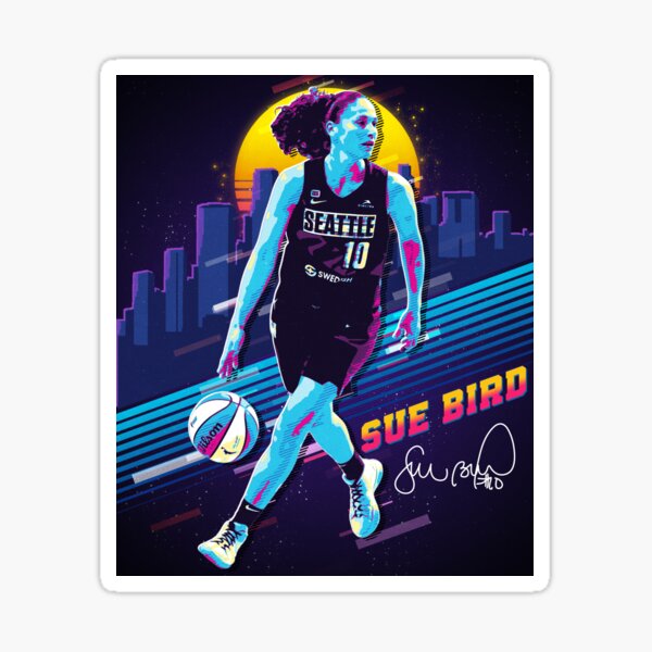 Pegatina «Sue Bird Legend Baloncesto 3000 Asistencias Signature Vintage