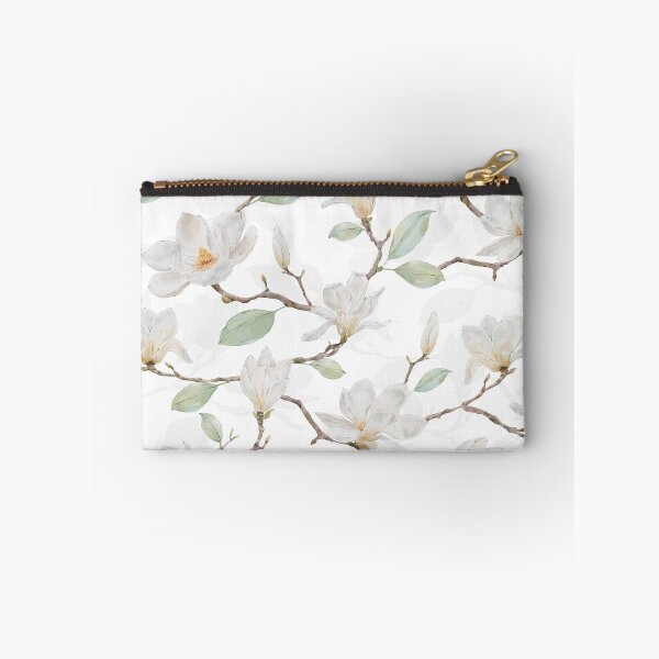 Item preview, Delicate White Magnolia Leafy Branches on Ivory designed and sold by SydneyPapierCo.