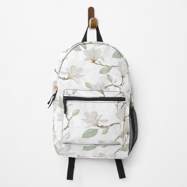 Item preview, Delicate White Magnolia Leafy Branches on Ivory designed and sold by SydneyPapierCo.