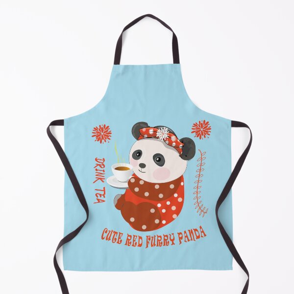 Item preview,  Cute Furry Red Panda Drinking tea designed and sold by fatydesignspace.