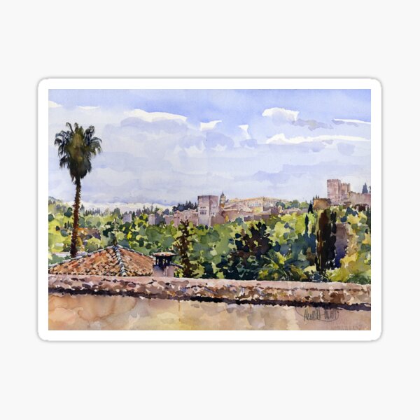 Item preview, The Alhambra and Sierra Nevada from Mirador San Nicolás, Granada designed and sold by Margaret Merry.