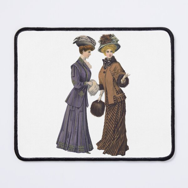 Item preview, Edwardian Ladies wearing pretty walking suits with large hats designed and sold by Fashion through the ages.