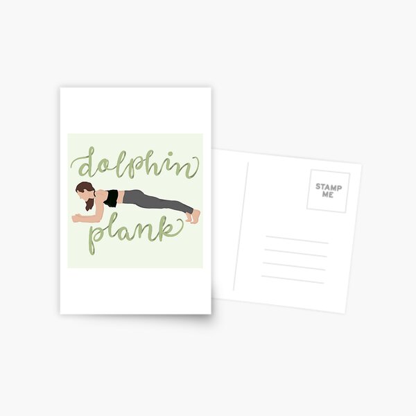 Dolphin Plank Pose Yoga Poses Minimalist Zen Green Hand Drawn