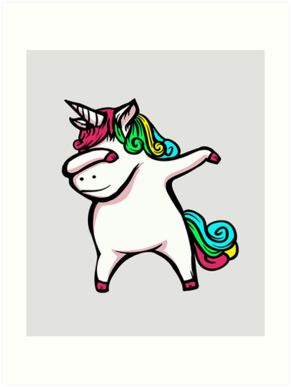 Download "Dabbing Unicorn Girl" Art Print by MileHighTees | Redbubble