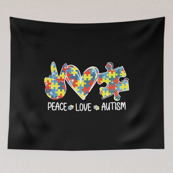 Item preview, Awesome Autism Awareness Peace Love Puzzle Pieces designed and sold by HaaChris-Artis.
