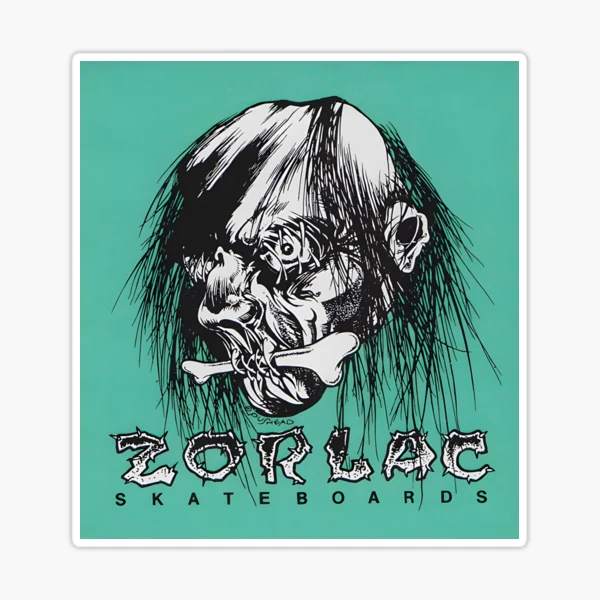 vtg 1980s Zorlac Skateboards sticker Stanton Clown Pushead