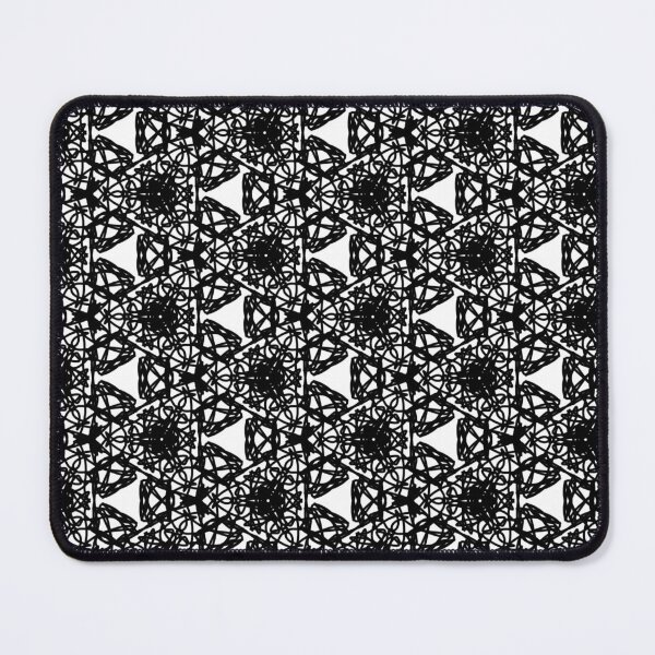 Item preview, Ranau | Abstract Triangle Monochrome Black and White Pattern Hand-drawn Handmade Kaleidoscope Circular designed and sold by harmoneer.