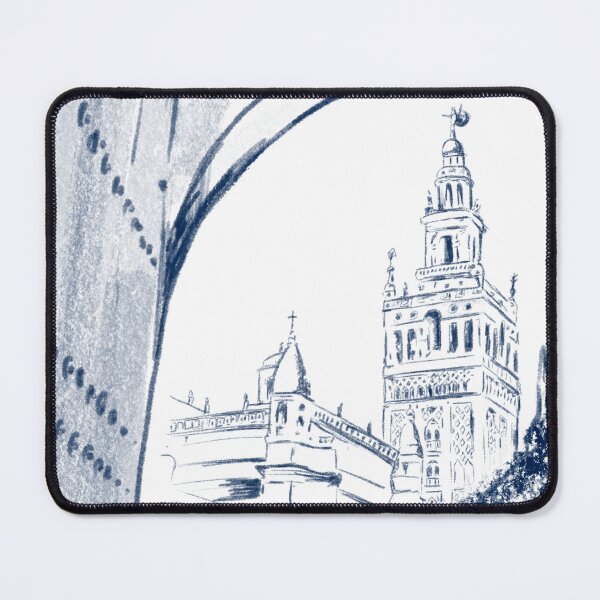 Item preview, DRAW HANDMADE OF GIRALDA - SEVILLA - SEVILLE SPAIN- POSTER - BLUE - DRAWINGS designed and sold by Tropical Blood.