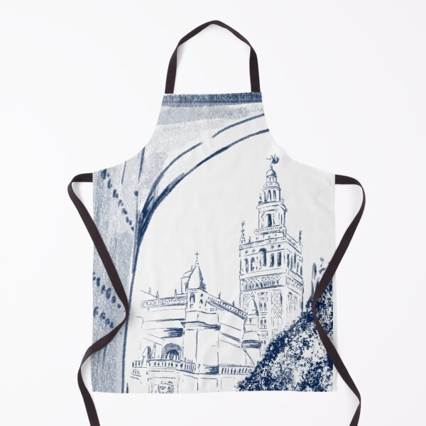 Item preview, DRAW HANDMADE OF GIRALDA - SEVILLA - SEVILLE SPAIN- POSTER - BLUE - DRAWINGS designed and sold by Tropical Blood.