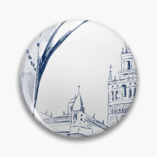 Item preview, DRAW HANDMADE OF GIRALDA - SEVILLA - SEVILLE SPAIN- POSTER - BLUE - DRAWINGS  designed and sold by Tropical Blood.
