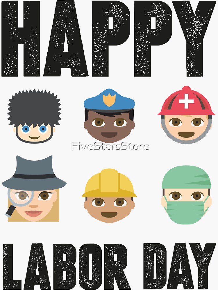 "Labor Day Emojis" Sticker for Sale by FiveStarsStore Redbubble