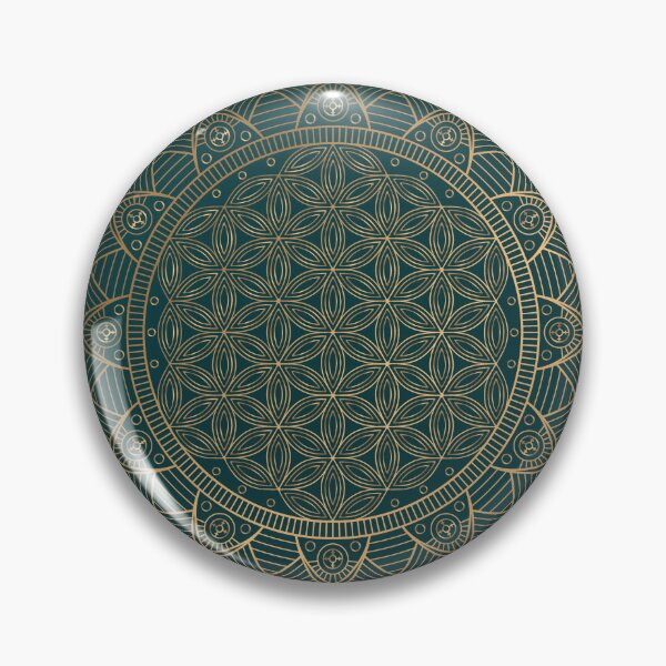 Item preview, The Flower of Life Gold Mandala On Dark Green designed and sold by Vic Torys ☆.