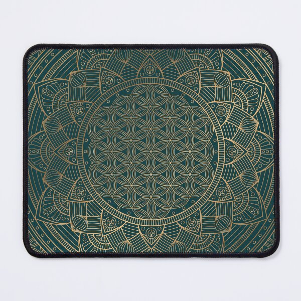 Item preview, The Flower of Life Gold Mandala On Dark Green designed and sold by Vic Torys ☆.