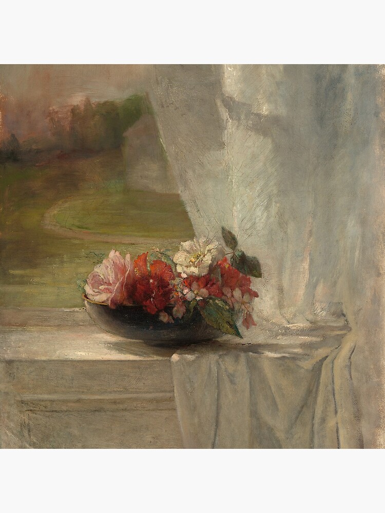 Flowers on a Window Ledge Oil Painting by John La Farge by podartist