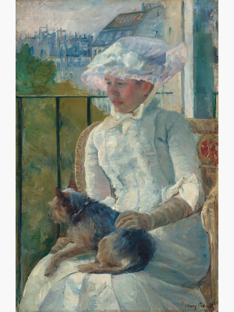 Young Girl at a Window With Dog Oil Painting by Mary Stevenson Cassatt by podartist