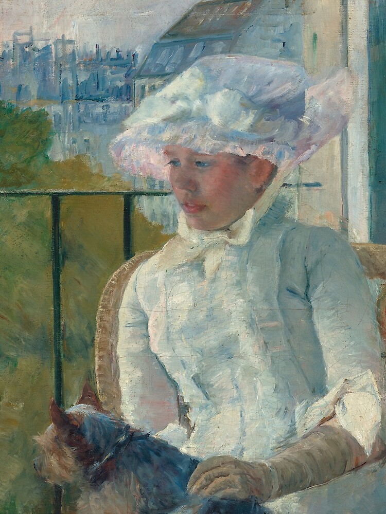 Young Girl at a Window With Dog Oil Painting by Mary Stevenson Cassatt by podartist